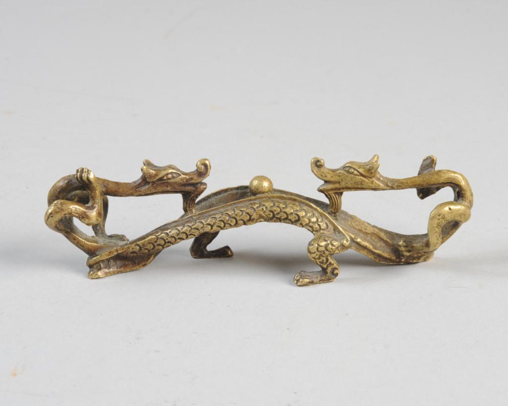 Chinese Brass or Bronze Dragon Brush Rest (1 of 4)