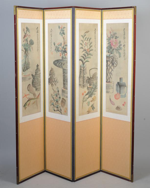 Signed Painted Asian Screen (1 of 10)