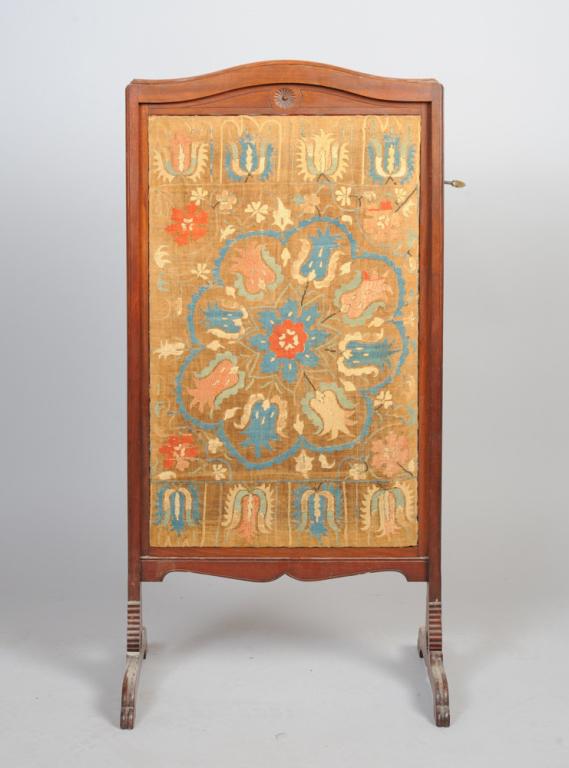 18th-19th C Mahogany & Needlework Fire Screen (1 of 4)