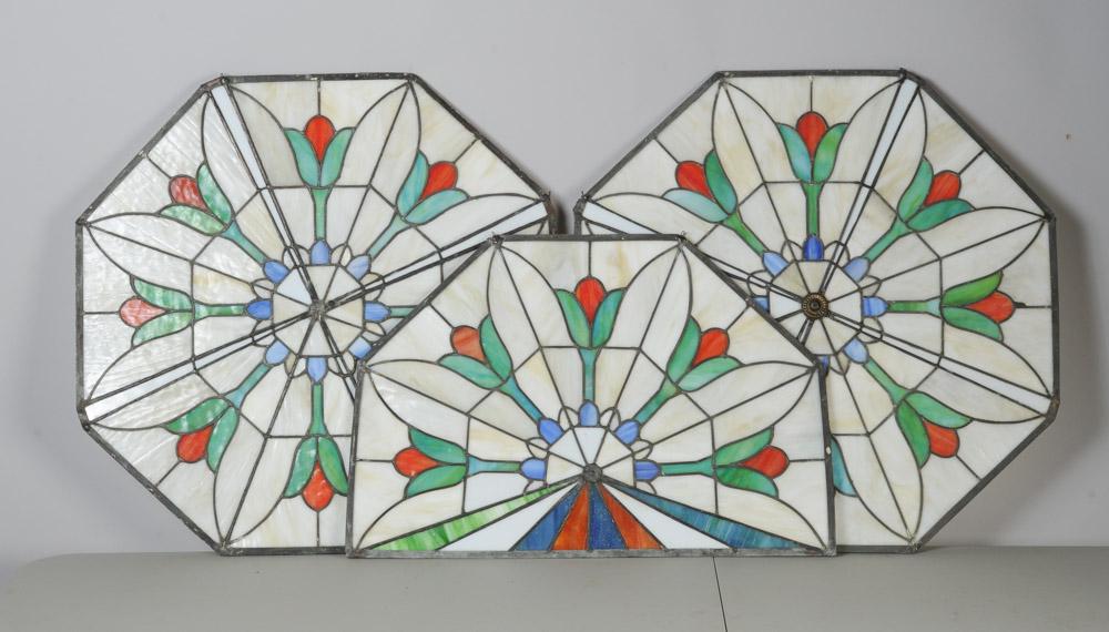 Three Stained Glass Panels from Breakers Hotel NJ (1 of 5)