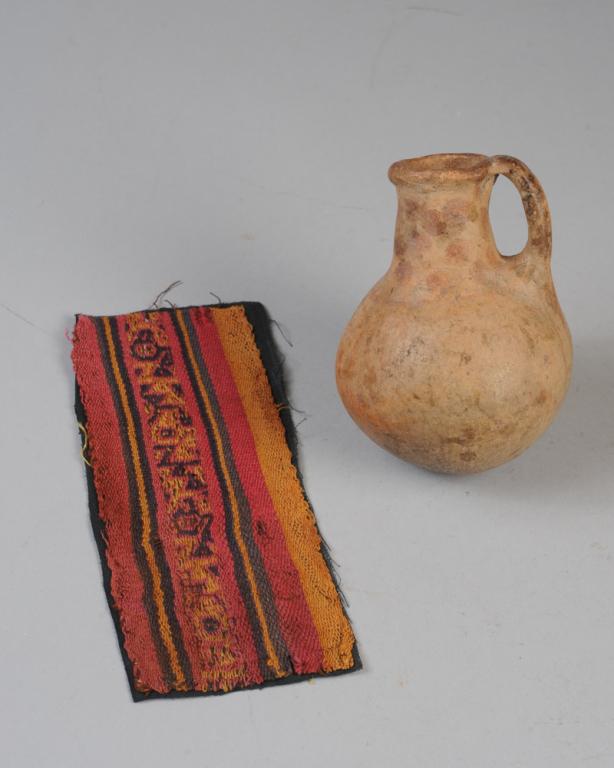 Pre-Columbian Textile Fragment & Pottery Vessel (1 of 8)
