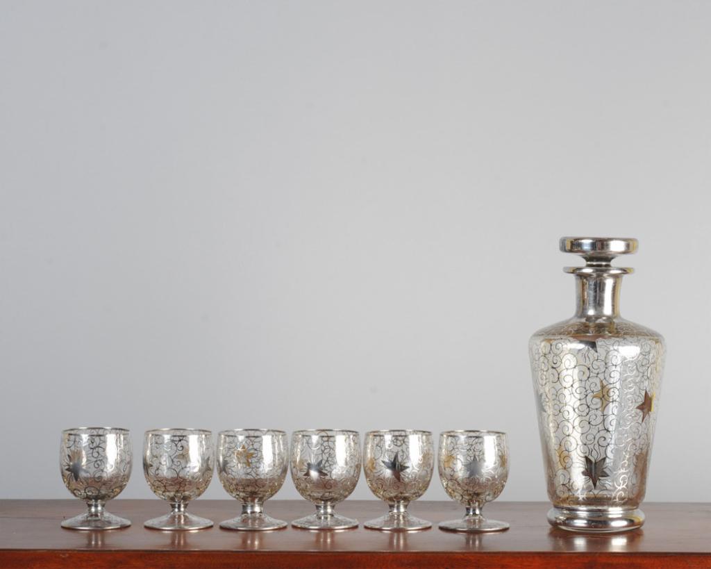 Saint Graal France Silver Overlay Decanter & (1 of 7)