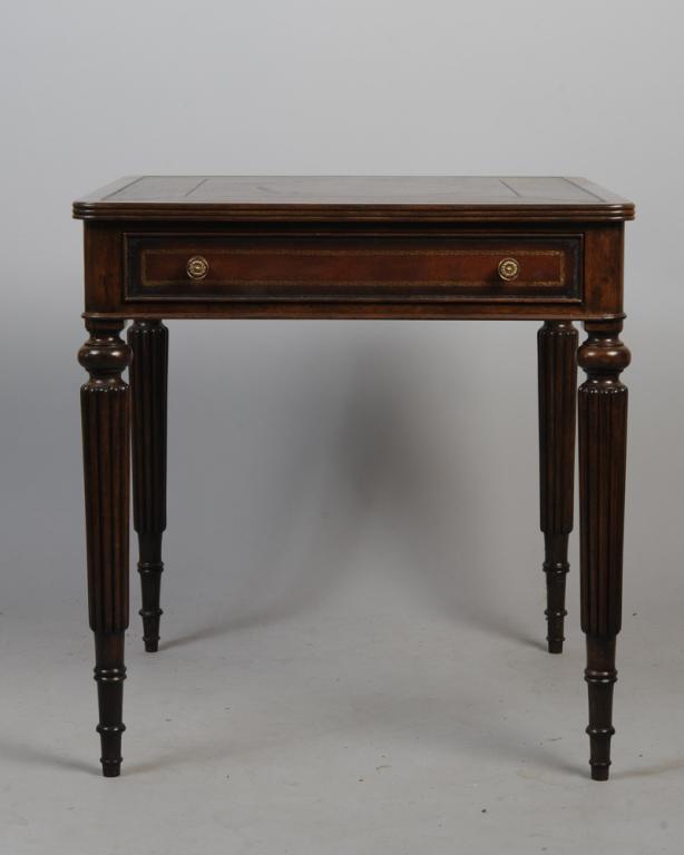 Reproduction Leather Top Side Table (1 of 9)