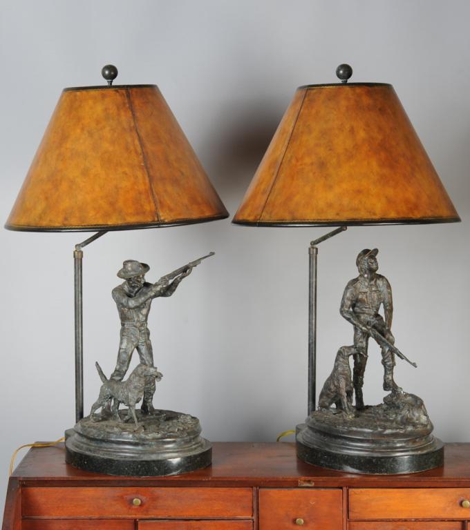 Pair Maitland Smith Bronze Table Lamps (1 of 6)