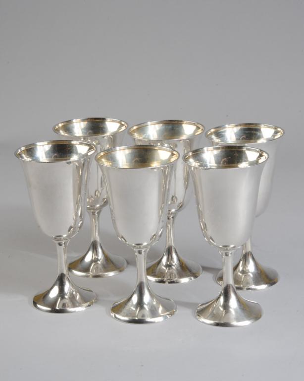 Six American Sterling Silver Goblets (1 of 4)