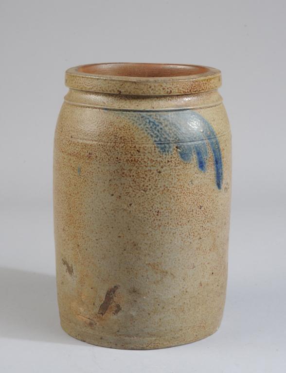 Cobalt Blue Decorated Stoneware Crock (1 of 5)