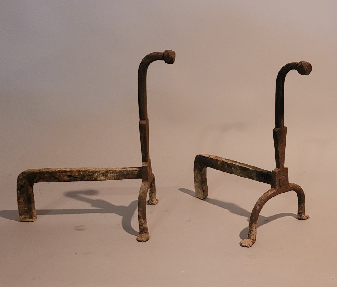 Pair of Antique Iron Andirons (1 of 3)