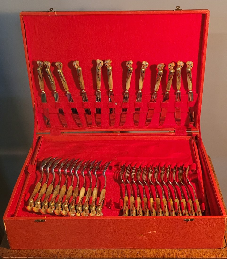 73 pcs. French Bakelite Handle Flatware (1 of 7)