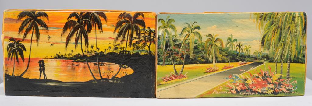 Pair Vintage Tropical Paintings, Mike Wallace (1 of 7)