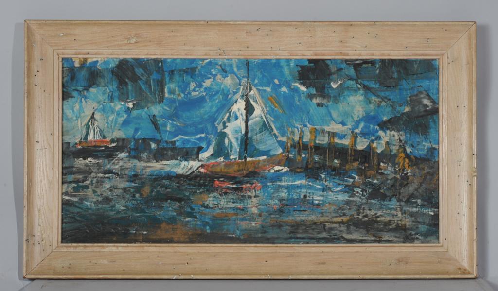 Pair Mid-Century Modernist Paintings (1 of 5)