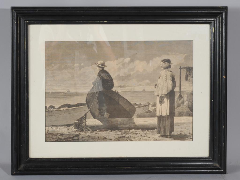 Winslow Homer Engraving, "Dad's Coming" (1 of 3)