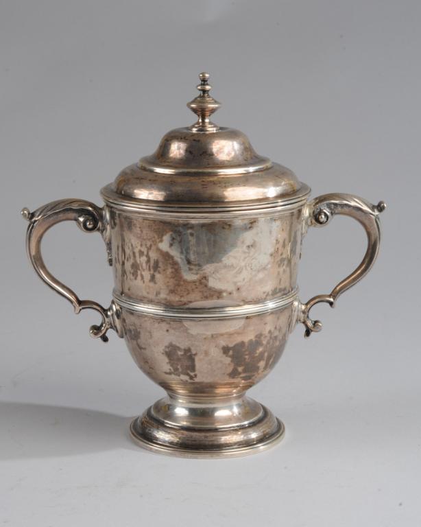 George II Sterling Double Handled Lidded Cup (1 of 5)