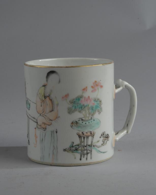 Chinese Qianjiang Famille Rose Cup, Wang Zhang attrib. (1 of 4)