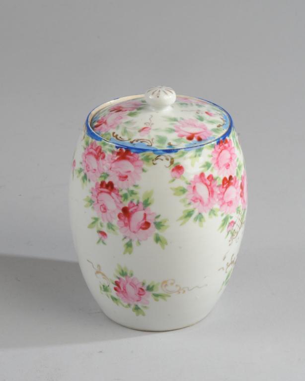Hand Painted Asian Porcelain Lidded Jar (1 of 3)