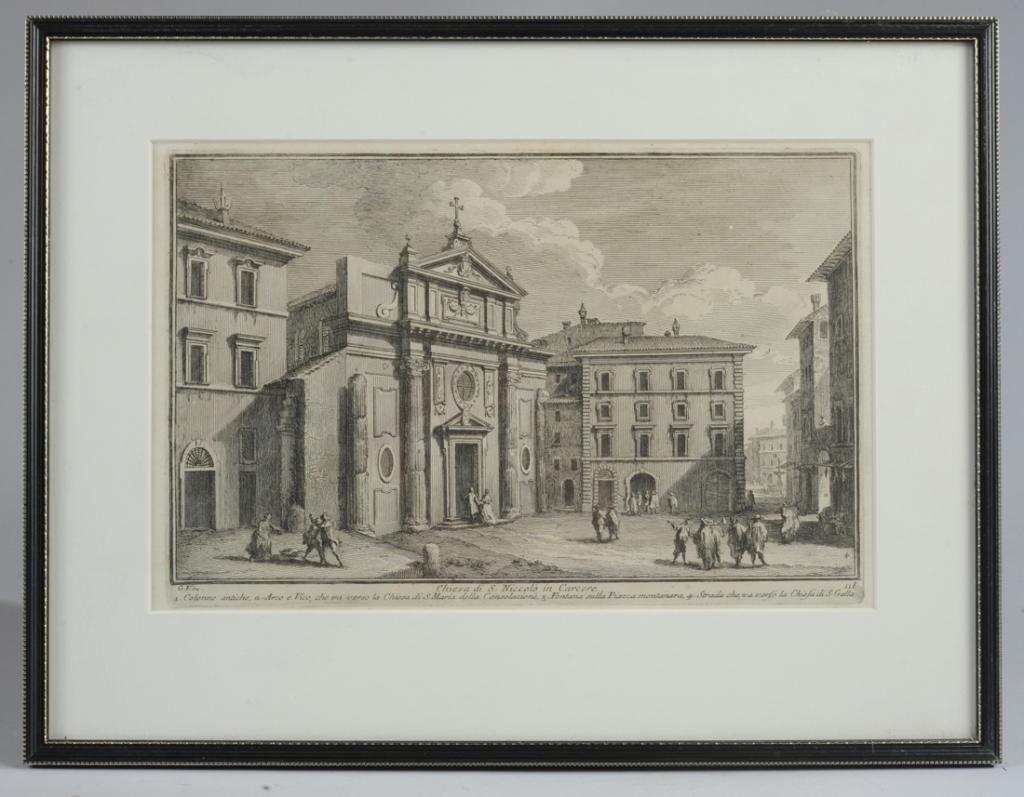 Giuseppe Vasi 1756 Engraving S. Niccolo in Carcere (1 of 4)
