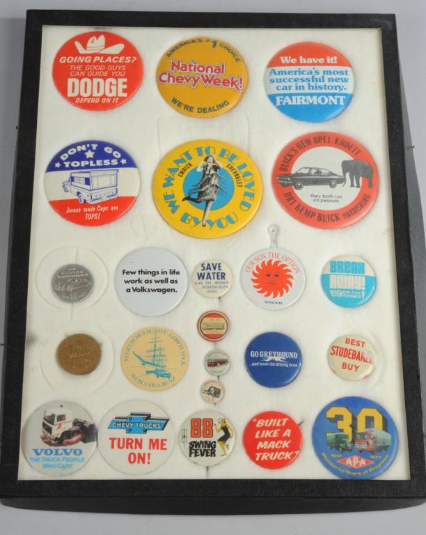 Vintage Automobile Advertising Pinbacks, etc. Lot (1 of 4)