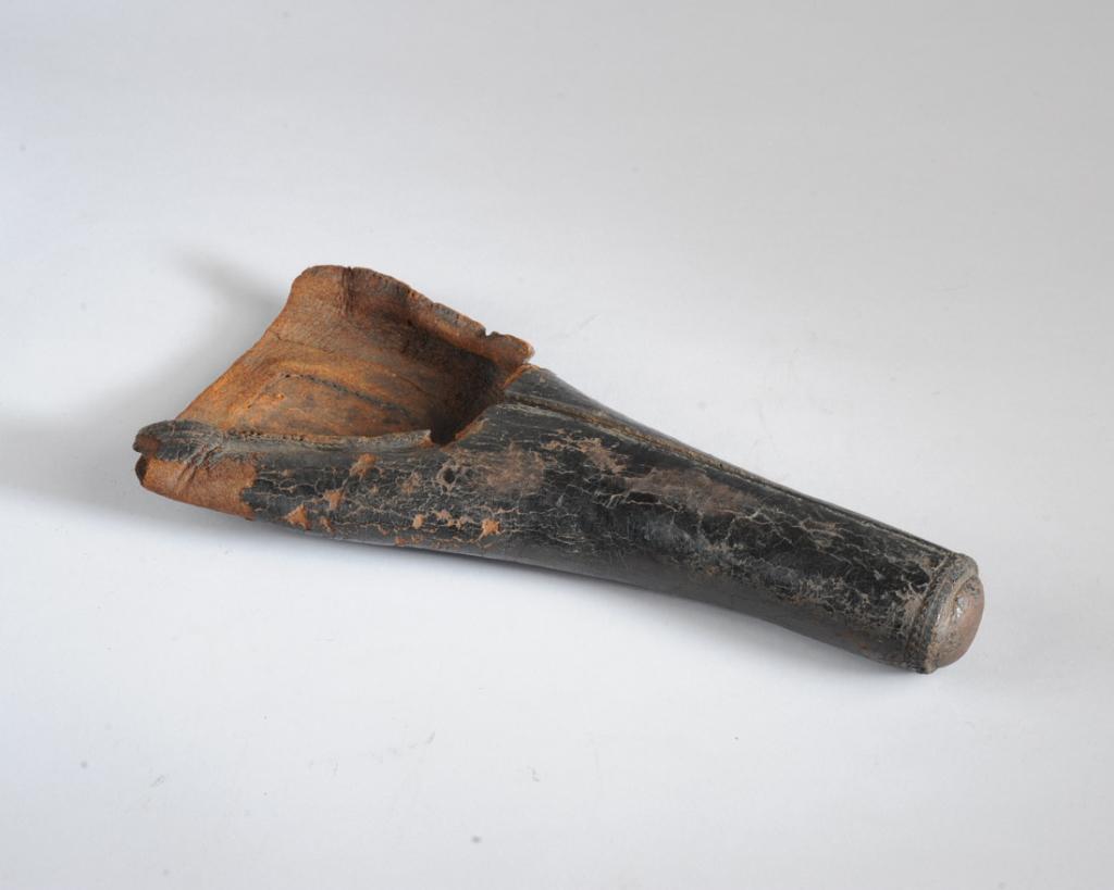 19th C. Partial Pommel Holster w/ Owner Info: Leather saddle holster belonging to Lt. Col Robert A. Wilkinson of the 15th Louisiana Volunteer Infantry. According to a note stamped "Atlanta Soldier Society" with the holster: "Wilkinson enlisted as