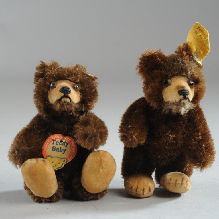 Pair Steiff Teddy Baby, No. 7803, Dark Brown, 9cm (1 of 4)