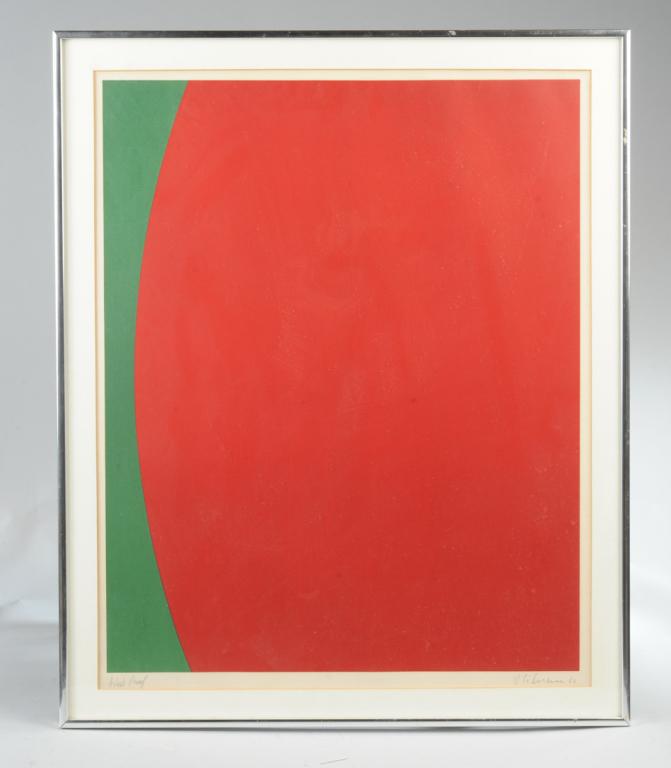 Alexander Liberman (1912 - 1999) Artist's Proof: Artist's proof lithograph by Alexander Semeonovitch Liberman (Russia / United States, 1912 - 1999), pencil signed lower right and dated (19)62, "Artists Proof" to lower left, matted and framed.Visible