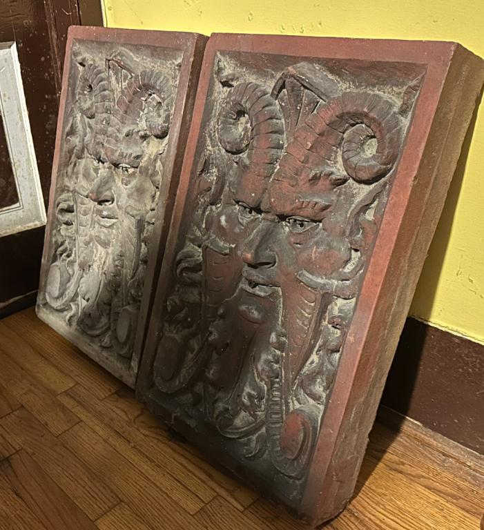 Pair Terracotta 'Green Man'  Architectural Panels (1 of 1)