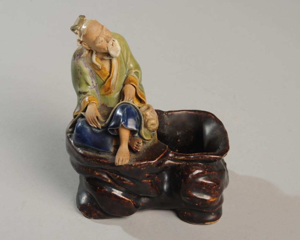 Small Chinese Mud Man Jardiniere (1 of 3)