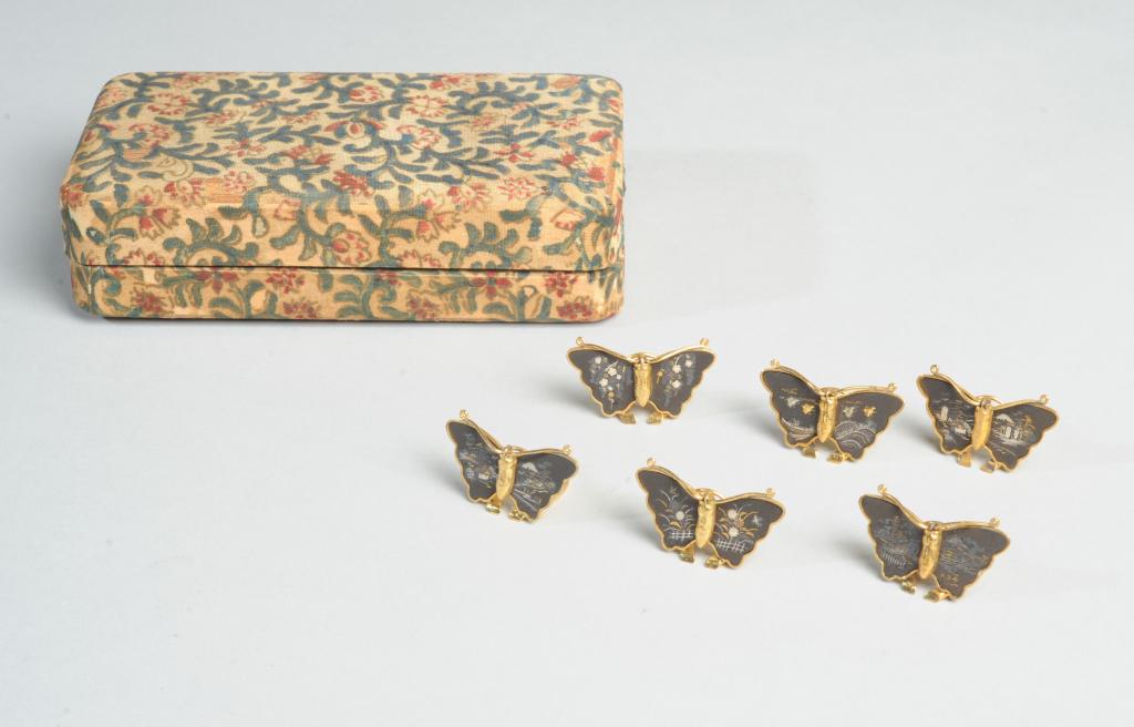 Vintage Japanese Damascene Place Card Holders (1 of 2)