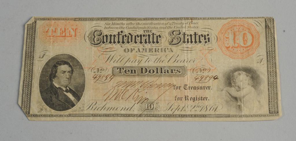 Richmond, Virginia 1861 10-Dollar Note (1 of 2)