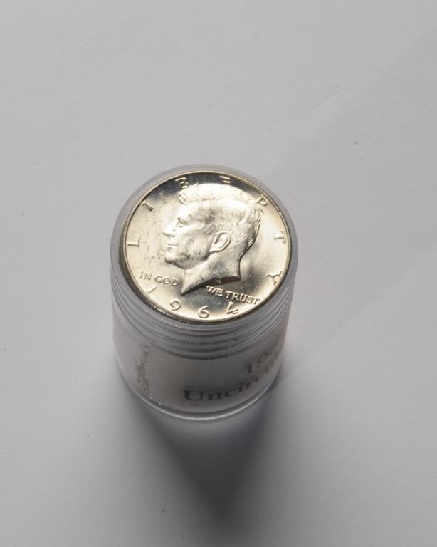 One Roll 1964 Uncirculated Kennedy Silver Halfs (1 of 1)