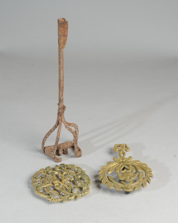 Vintage Branding Iron & Brass Trivets (1 of 2)