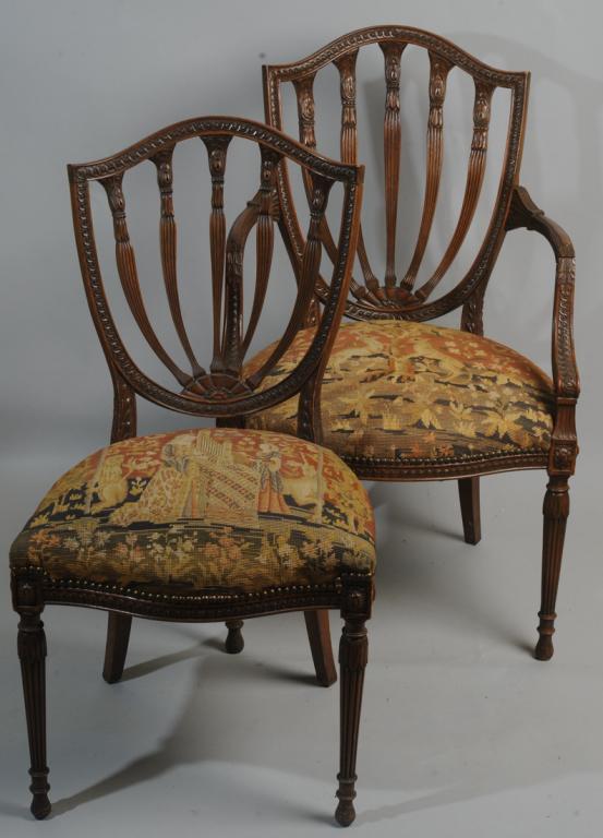 Six Hepplewhite Shield Back Dining Chairs (1 of 11)