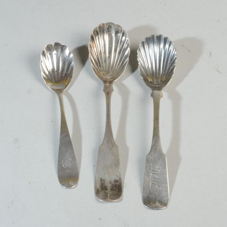 Three American Coin Silver Berry Spoons (1 of 3)