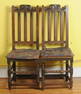 Pair Charles II English Oak Hall Chairs