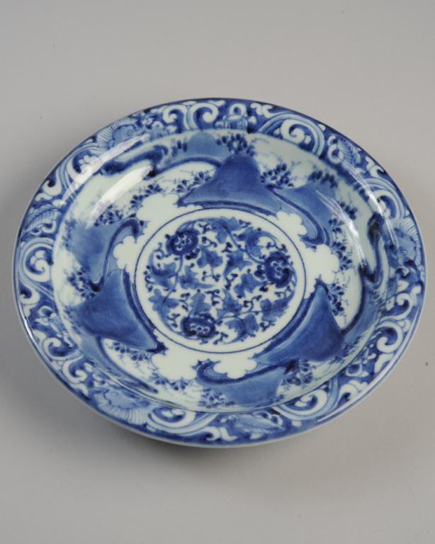 Japanese Blue & White Imari Plate, Fuku Mark (1 of 7)