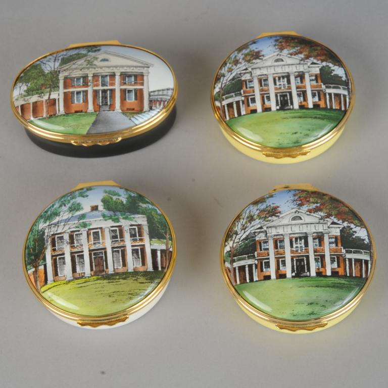 Four Halcyon Days UVA Lawn Society Enamel Boxes (1 of 6)