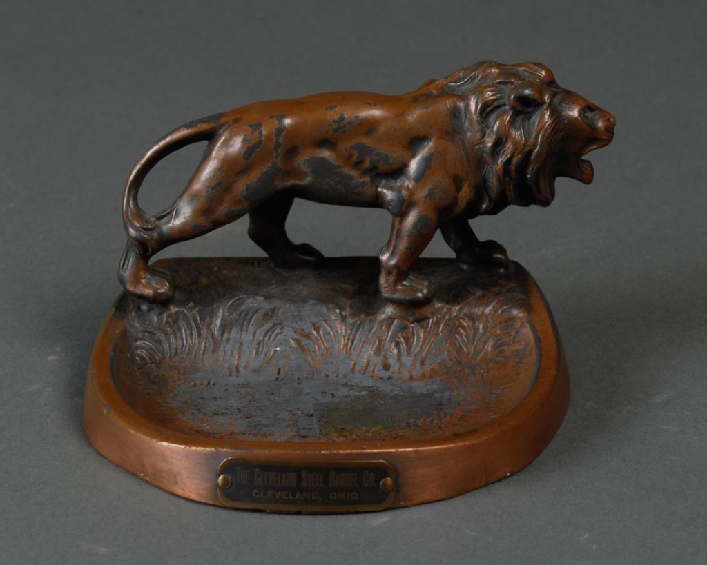 Vintage Bronze Lion Advertising Ashtray (1 of 4)