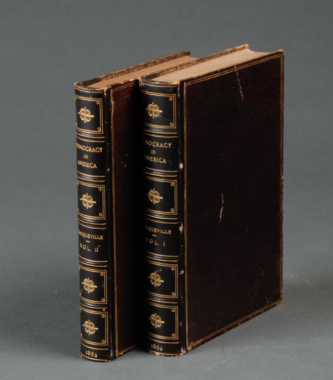 Democracy in America 2-Vol 1862: "Democracy in America" in two volumes by Alexis De Tocqueville, translated by Henry Reeve, published by Longman, Green, Longman and Roberts (London), 1862. Some minor foxing, wear to covers / in as-fo