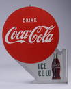 1953 Tin Coca Cola Double Sided Advertising Sign