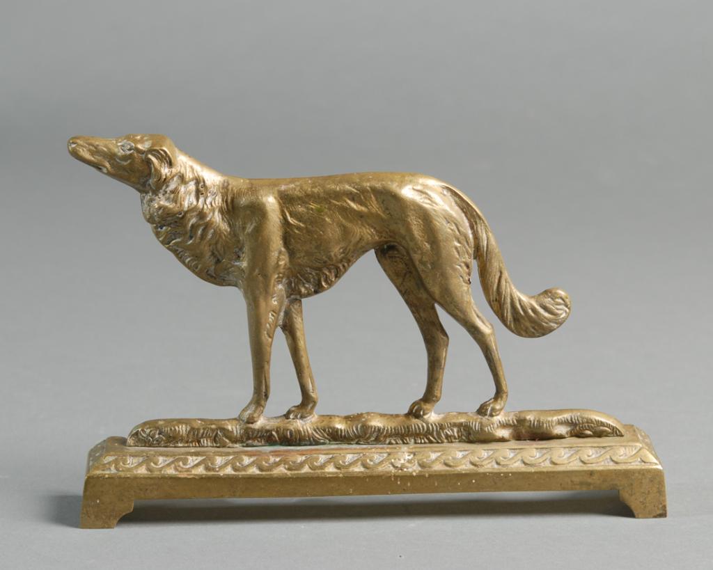 Vintage Brass Figural Dog Doorstop (1 of 2)
