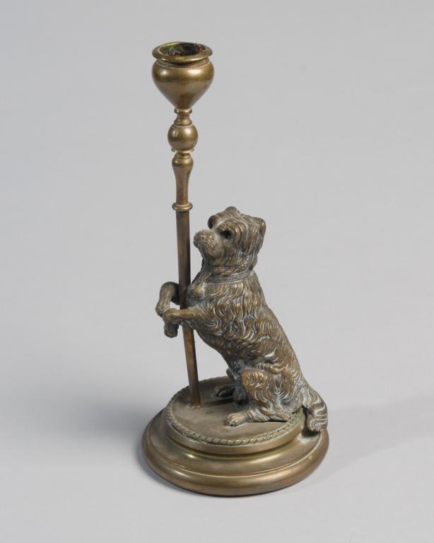 Vintage Brass Figural Dog Candlestick (1 of 3)