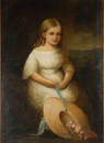 American School, 19th C. Folk Portrait, Young Girl