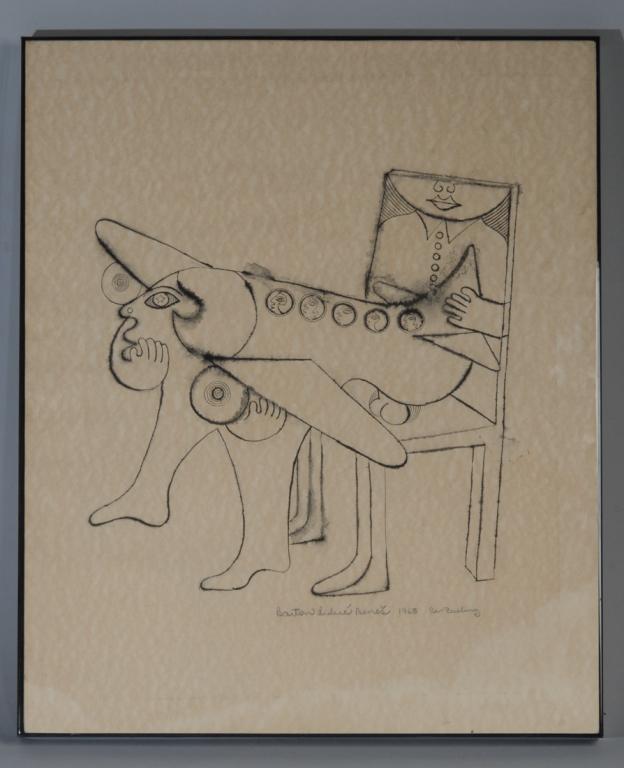 Barton Benes 1968 Pen & Ink Aero Erotica Drawing (1 of 4)