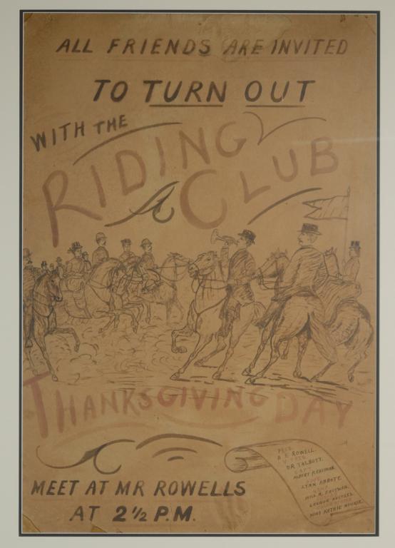 19th C. Hand Painted Hunt Club Poster, Virginia (1 of 8)