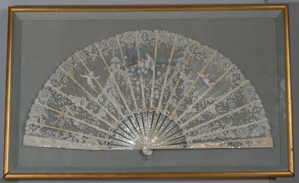 19th C. French Painted Lace Fan (1 of 5)