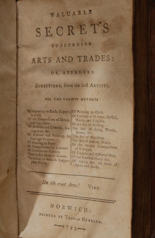 Rare 1795 Valuable Secrets Concerning Arts & Trade (1 of 5)