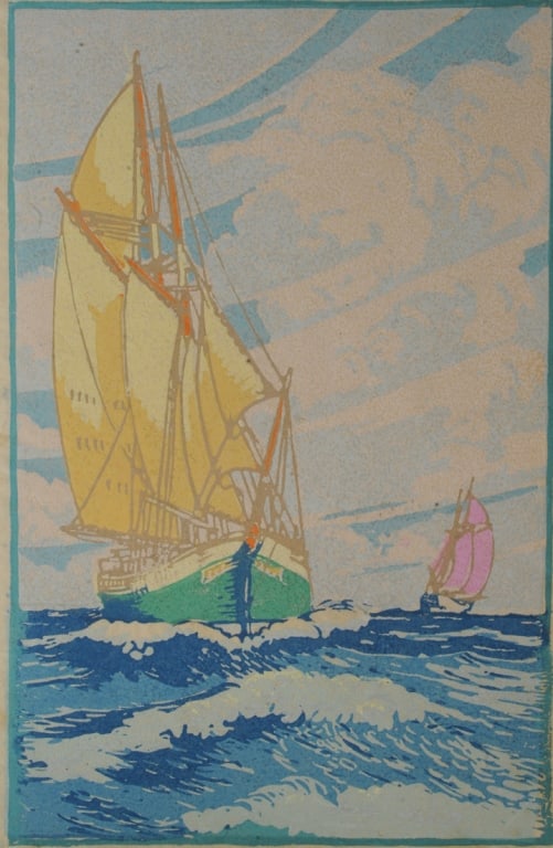 Carroll Thayer Berry (1886-1978) Color Woodcut (1 of 4)