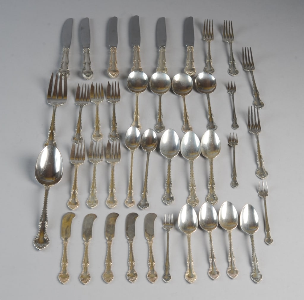 40 pcs. Gorham English Gadroon Sterling Flatware (1 of 7)