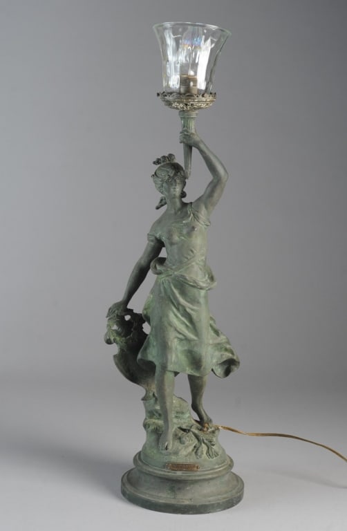 French Art Nouveau Lamp after Louis Moreau (1 of 4)