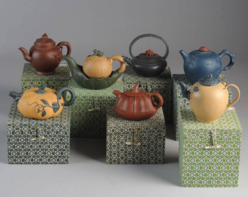 Lot Of Chinese Yixing Teapots W/boxes Auction