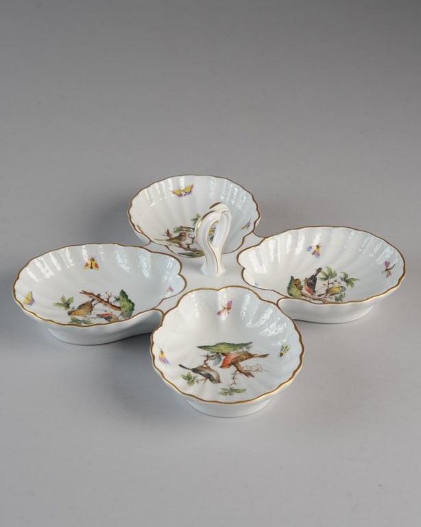 Herend Rothschild Bird Porcelain Relish Dish (1 of 7)