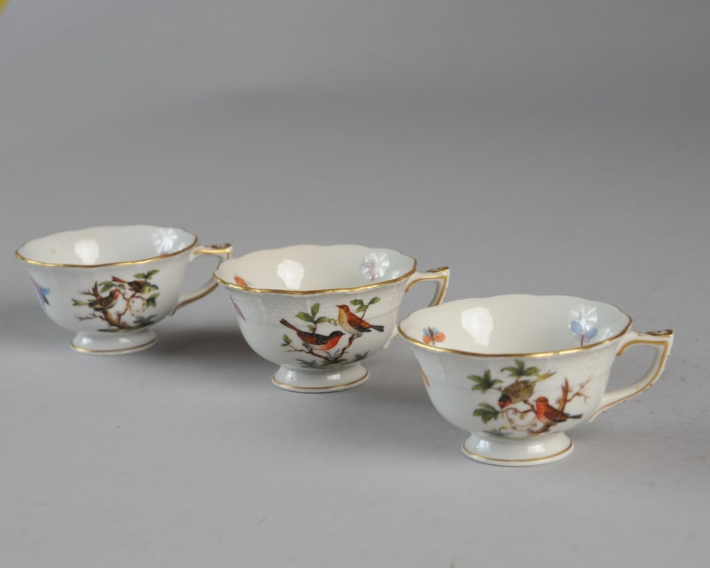 Three Herend Rothschild Bird Demitasse Cups (1 of 3)